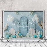 Lofaris Summer Blue Balloons Coastal Cake Smash Backdrop